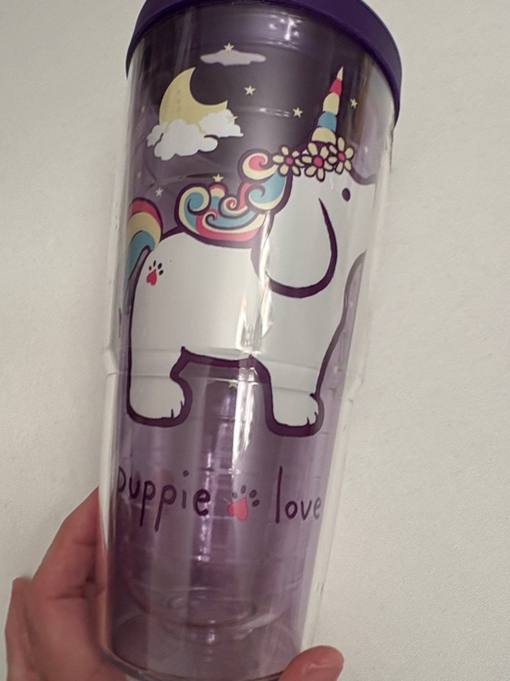 Tervis Tumbler Unicorn Travel Tumbler with Purple Lid large size puppy unicorn - Picture 4 of 4